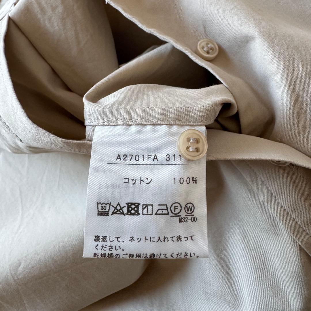 ジョンスメドレー コットンスタンドネックシャツドレス ワンピース マキシ 綿