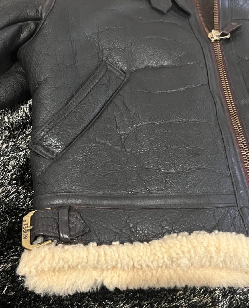 希少 AVIREX B-3 フライトジャケット ムートン ブラック40 本革