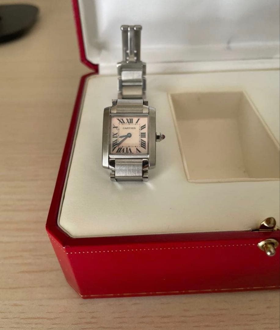 美品　Cartier カルティエ　タンクフランセーズ　SM ピンクシェル
