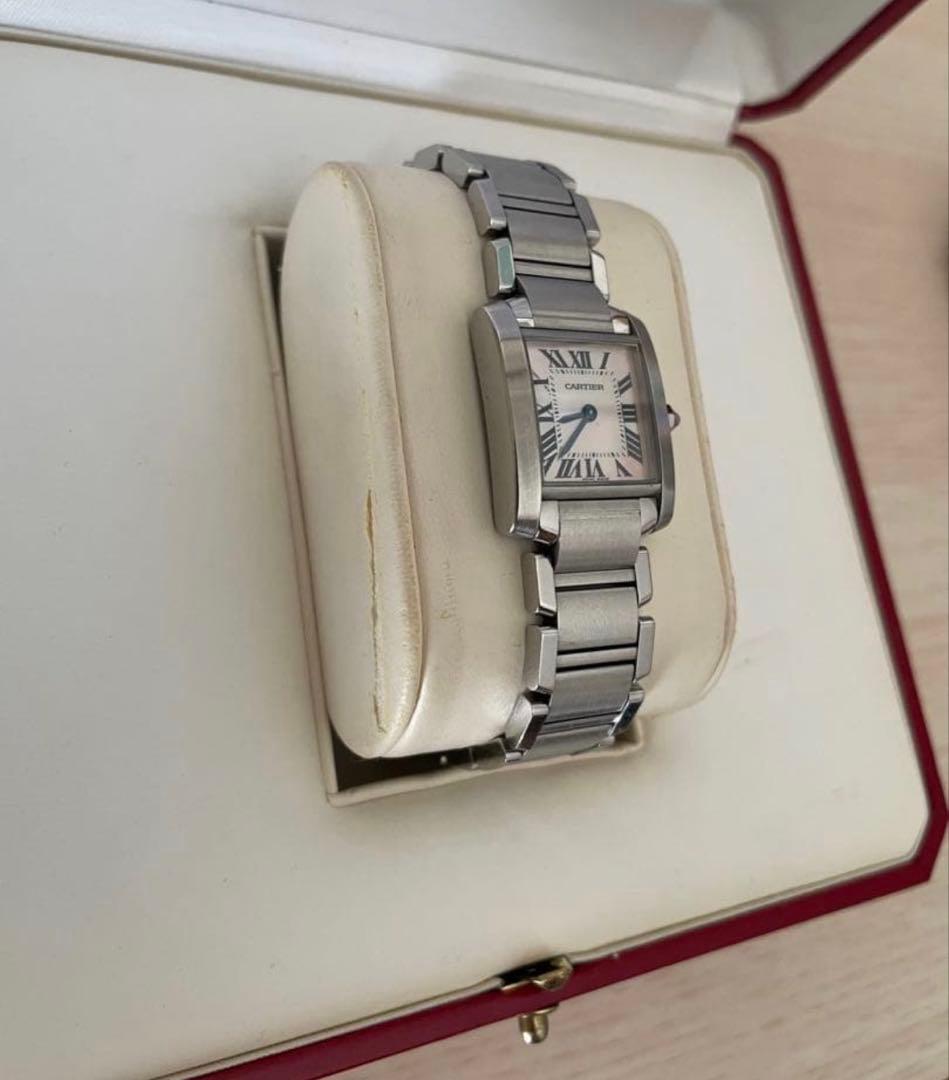 美品　Cartier カルティエ　タンクフランセーズ　SM ピンクシェル