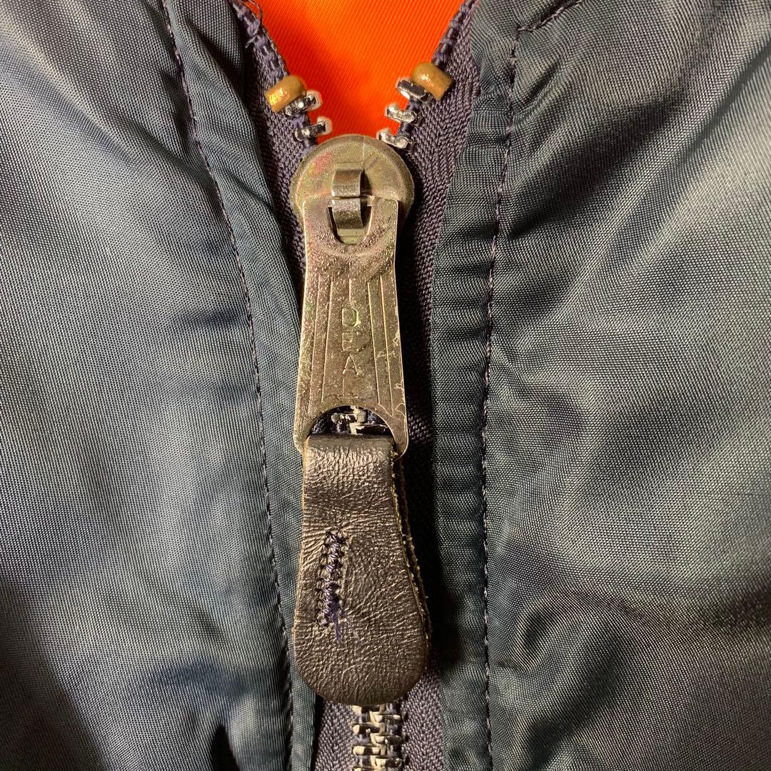 80s USA製 alpha MA-1 フライトジャケット リバーシブル 紺