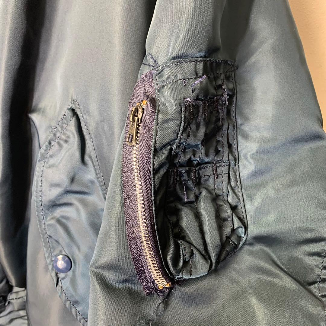 80s USA製 alpha MA-1 フライトジャケット リバーシブル 紺