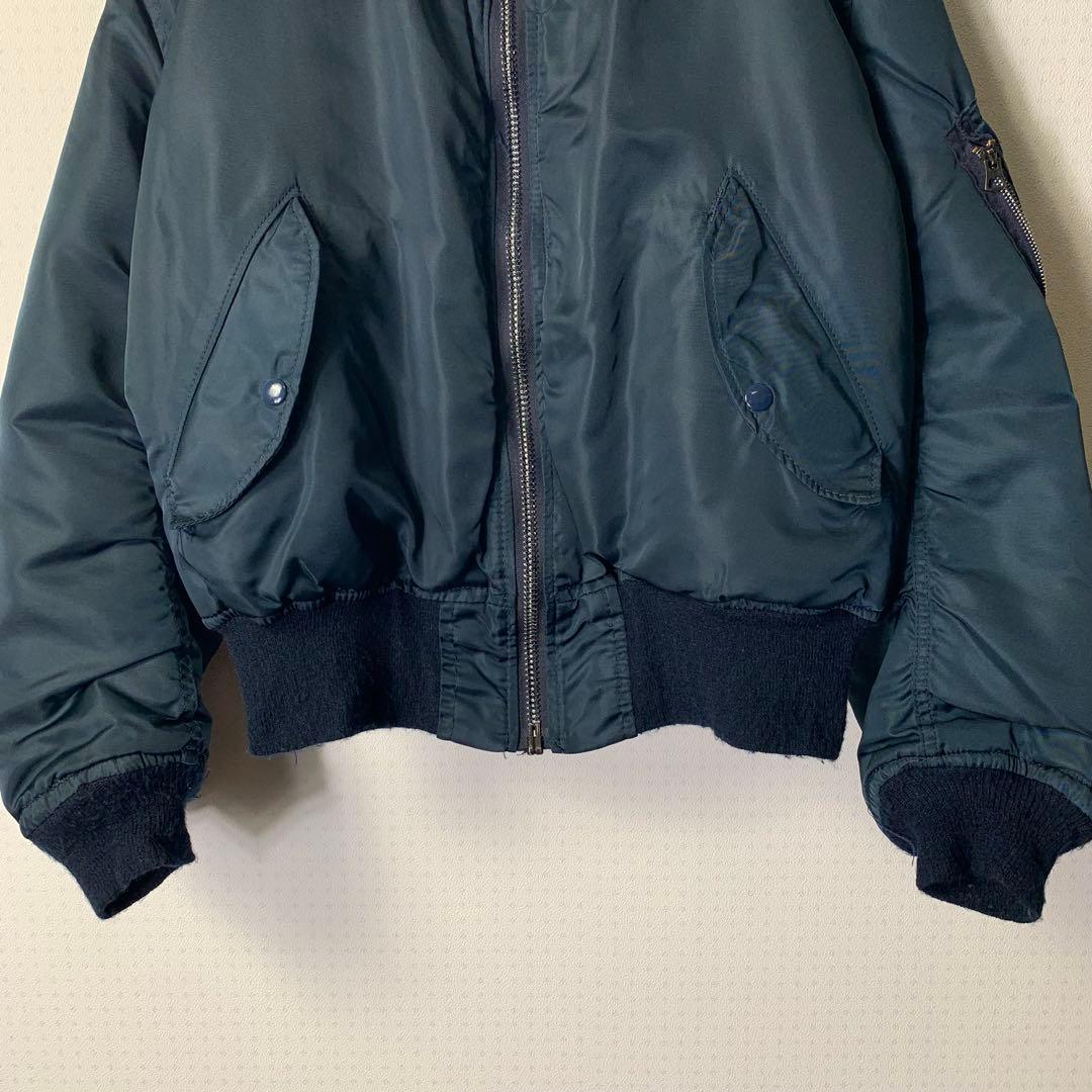 80s USA製 alpha MA-1 フライトジャケット リバーシブル 紺