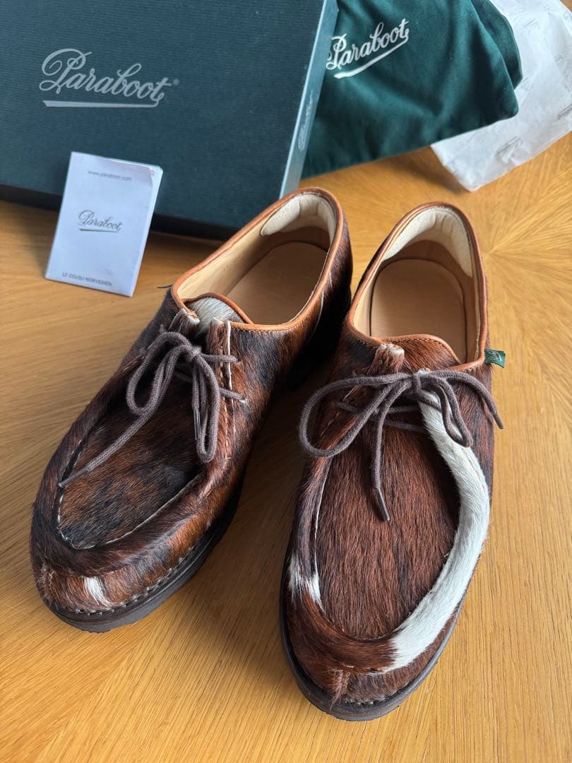 定価9.6万円 パラブーツ ミカエル ハラコファーチロリアンシューズ 42
