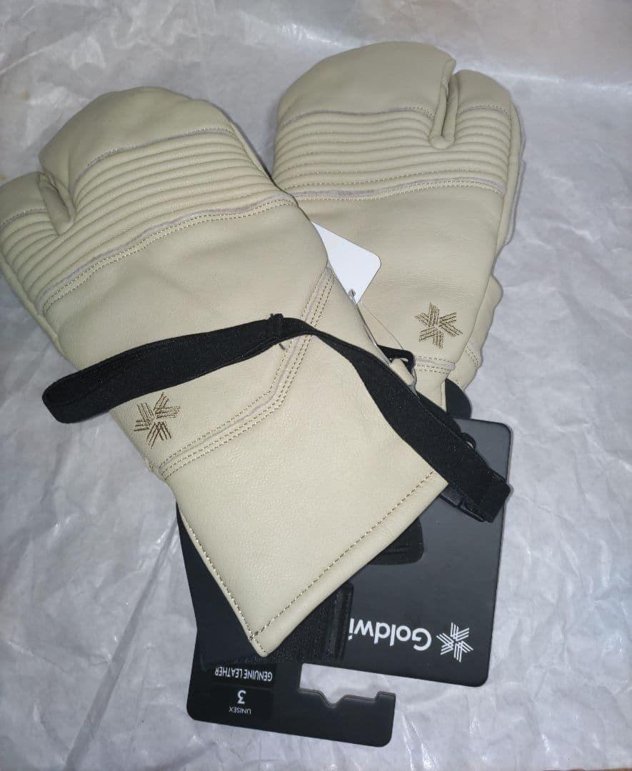 c新品タグ付 25/26 GOLDWIN Leather 3-fingerグラブ