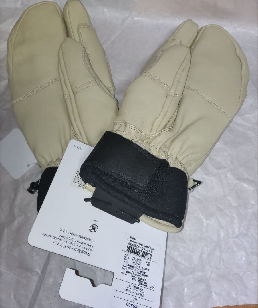 c新品タグ付 25/26 GOLDWIN Leather 3-fingerグラブ