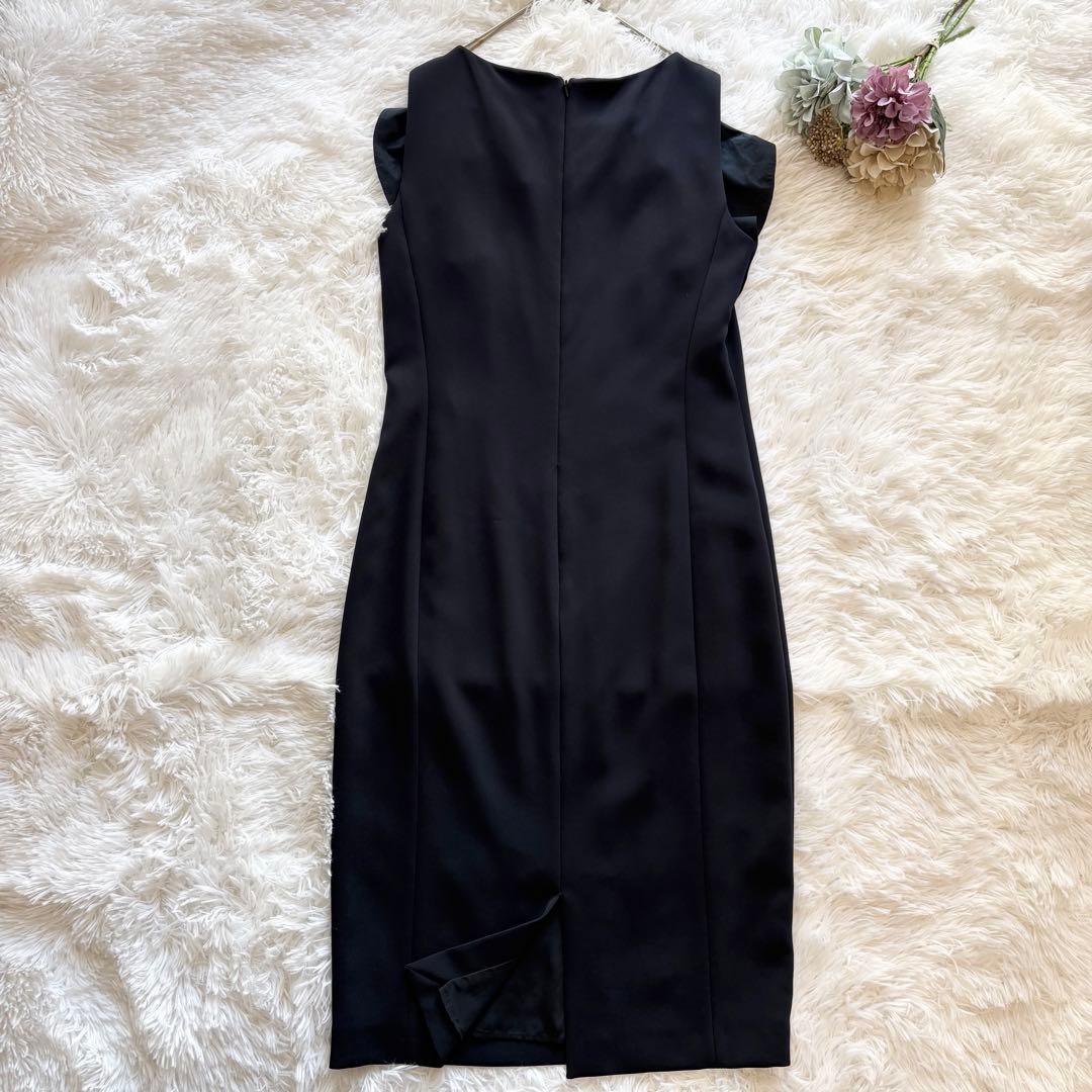 MaxMara フリルワンピース ネイビー 大きいサイズ 42 フォーマル 近年