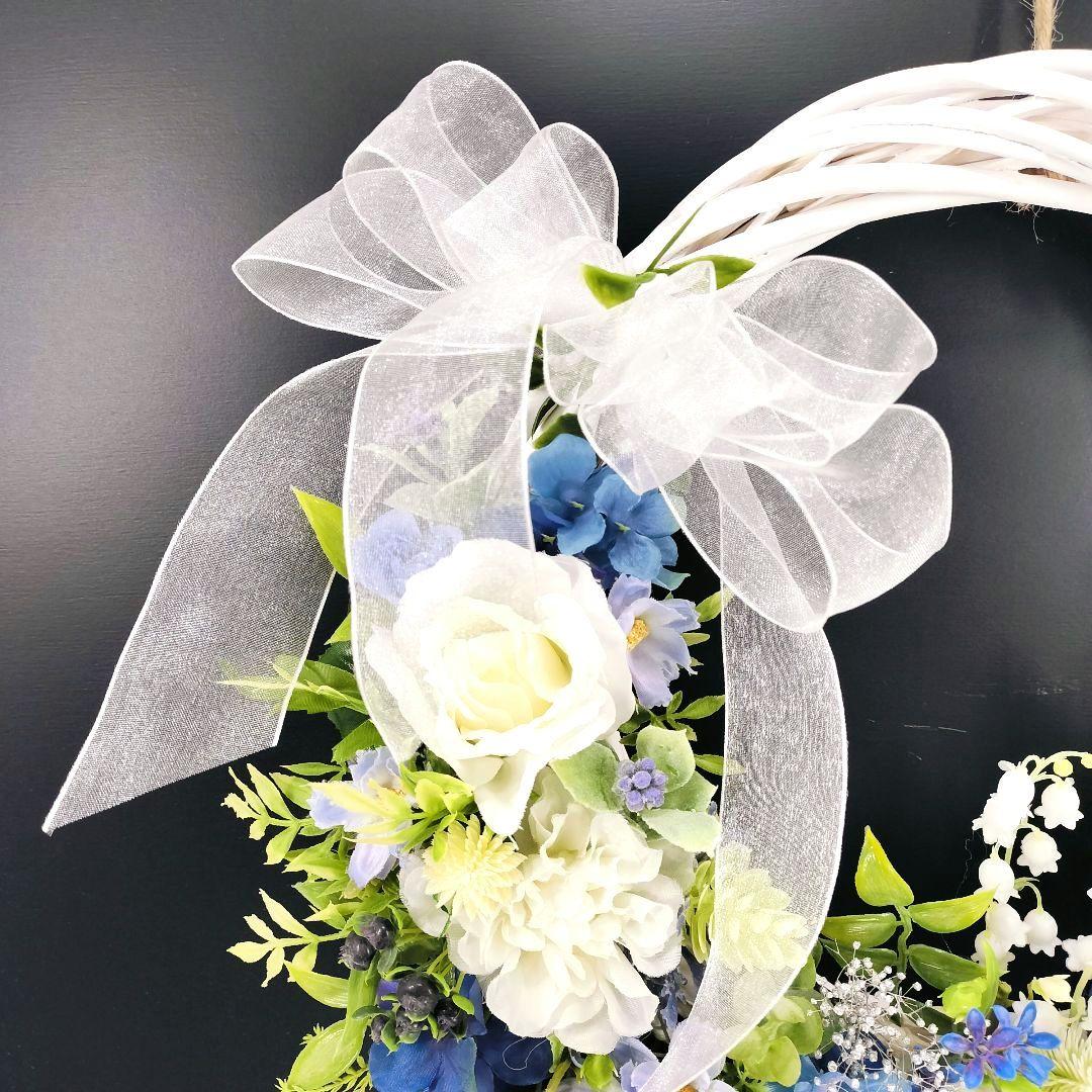 商品名【葵衣】ゆきこ❤️ローズとすずらんのフラワーリース 春リース