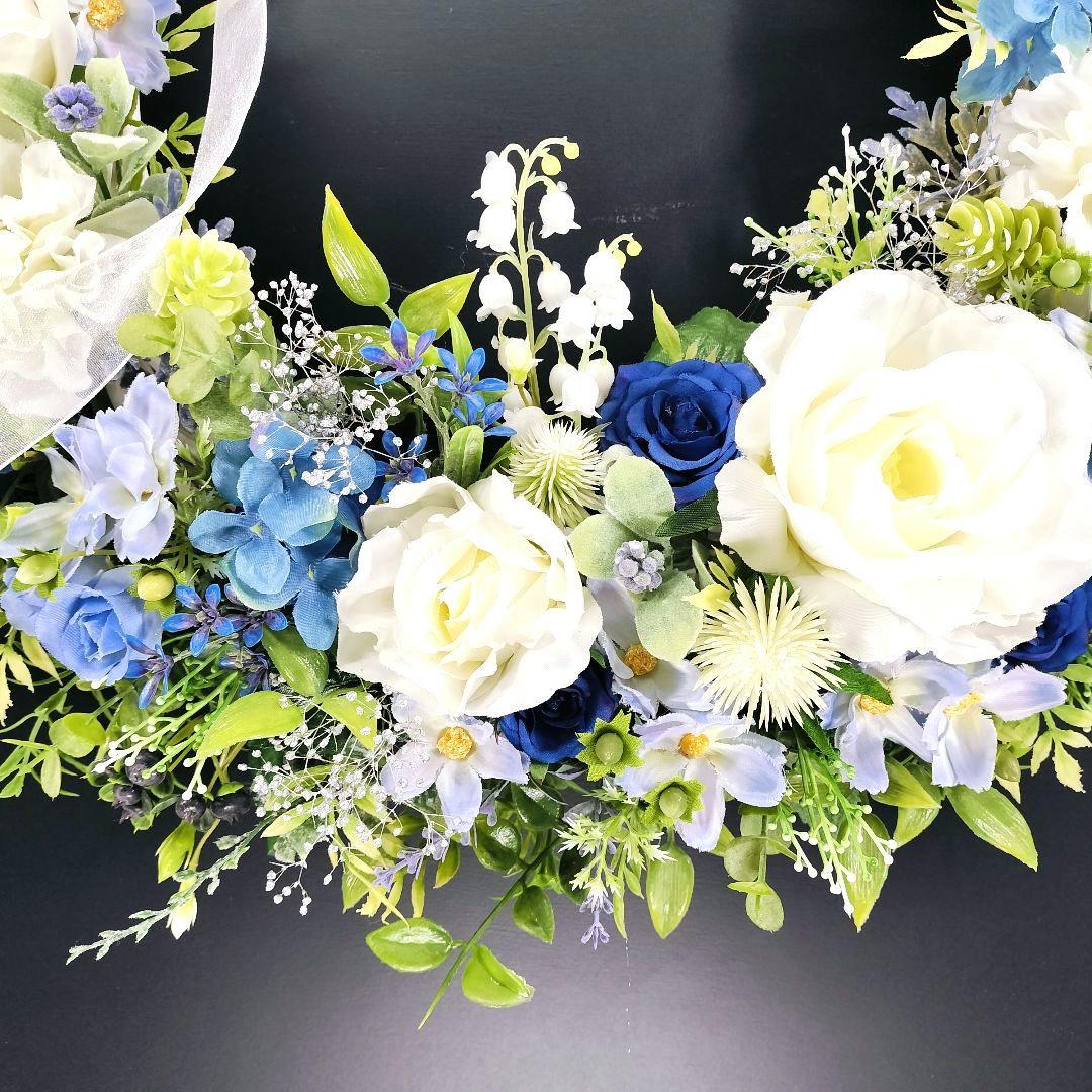 商品名【葵衣】ゆきこ❤️ローズとすずらんのフラワーリース 春リース