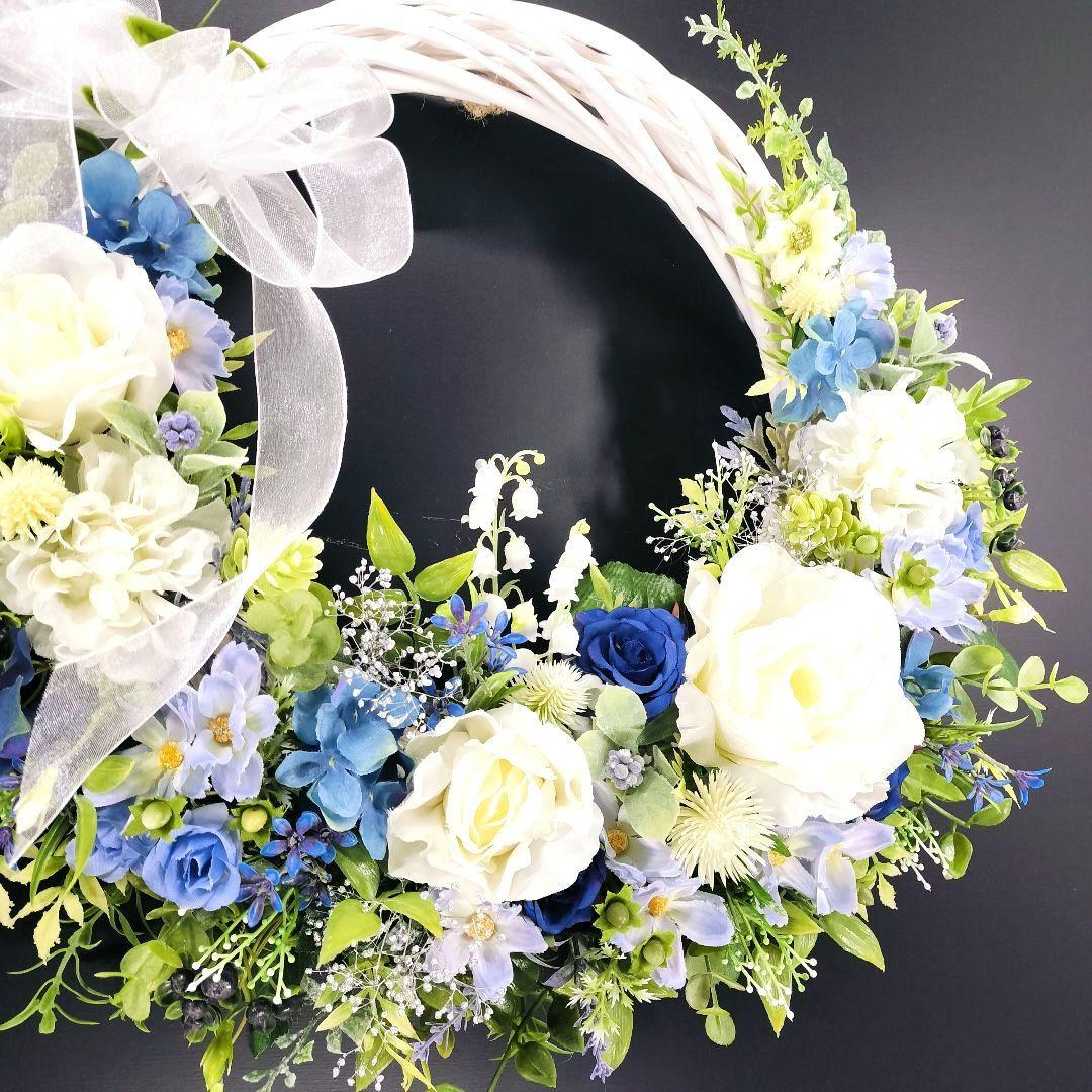 商品名【葵衣】ゆきこ❤️ローズとすずらんのフラワーリース 春リース