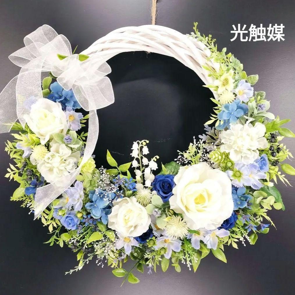 商品名【葵衣】ゆきこ❤️ローズとすずらんのフラワーリース 春リース