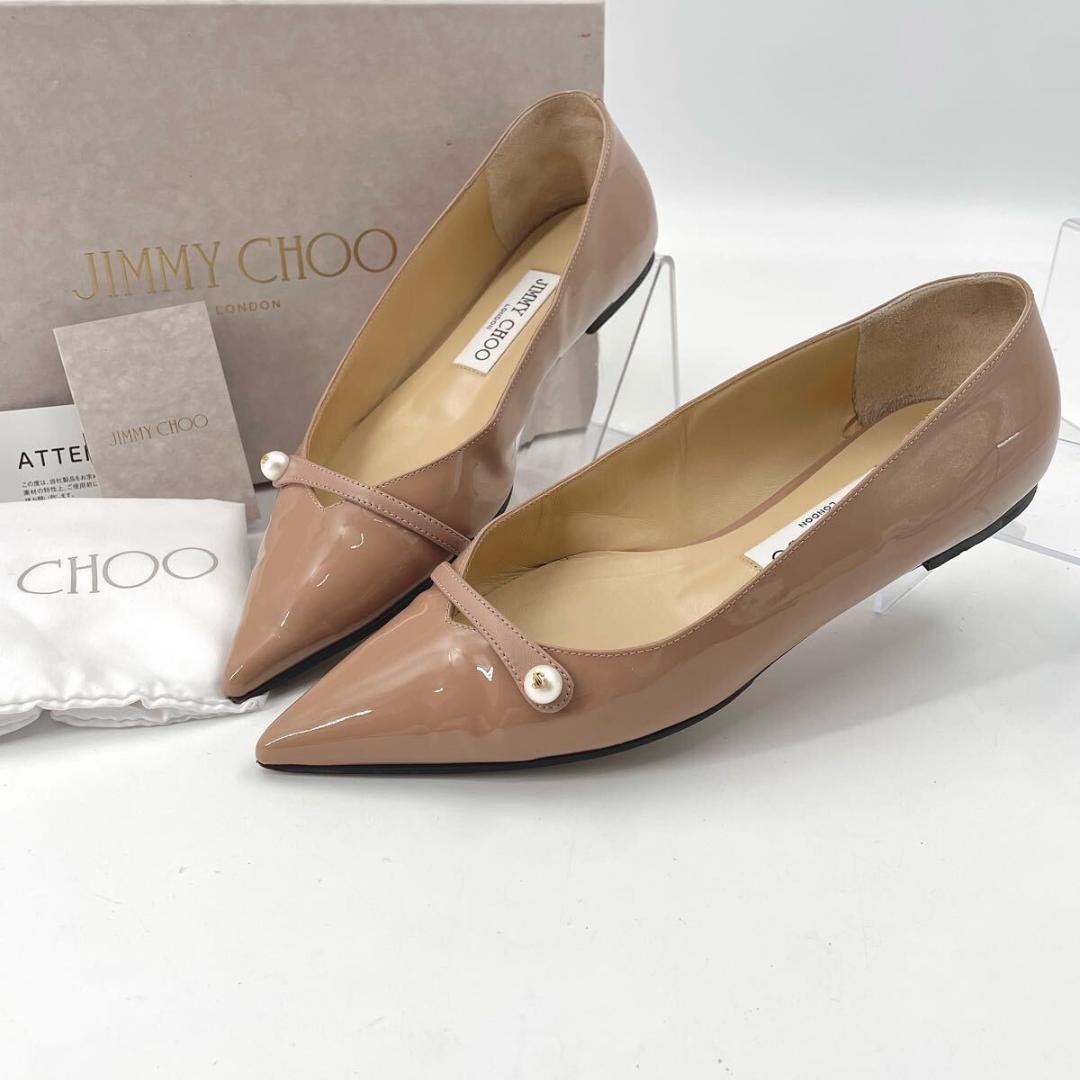 ジミーチュウ JC パール フラット パンプス ドレスシューズ 36.5 靴