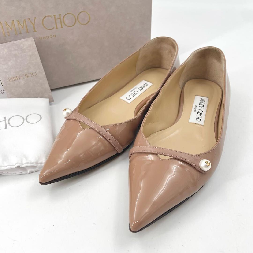 ジミーチュウ JC パール フラット パンプス ドレスシューズ 36.5 靴