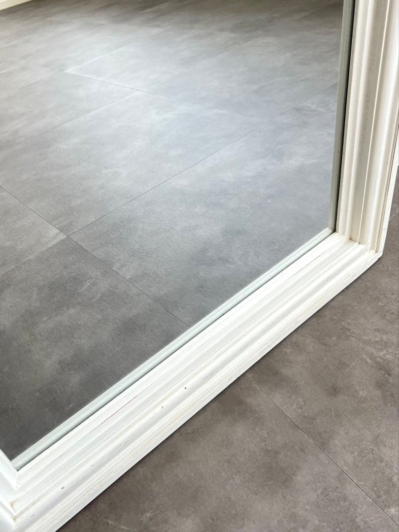 フランス輸入【新品未使用】kinoアンティークホワイト塗装ミラー インテリア