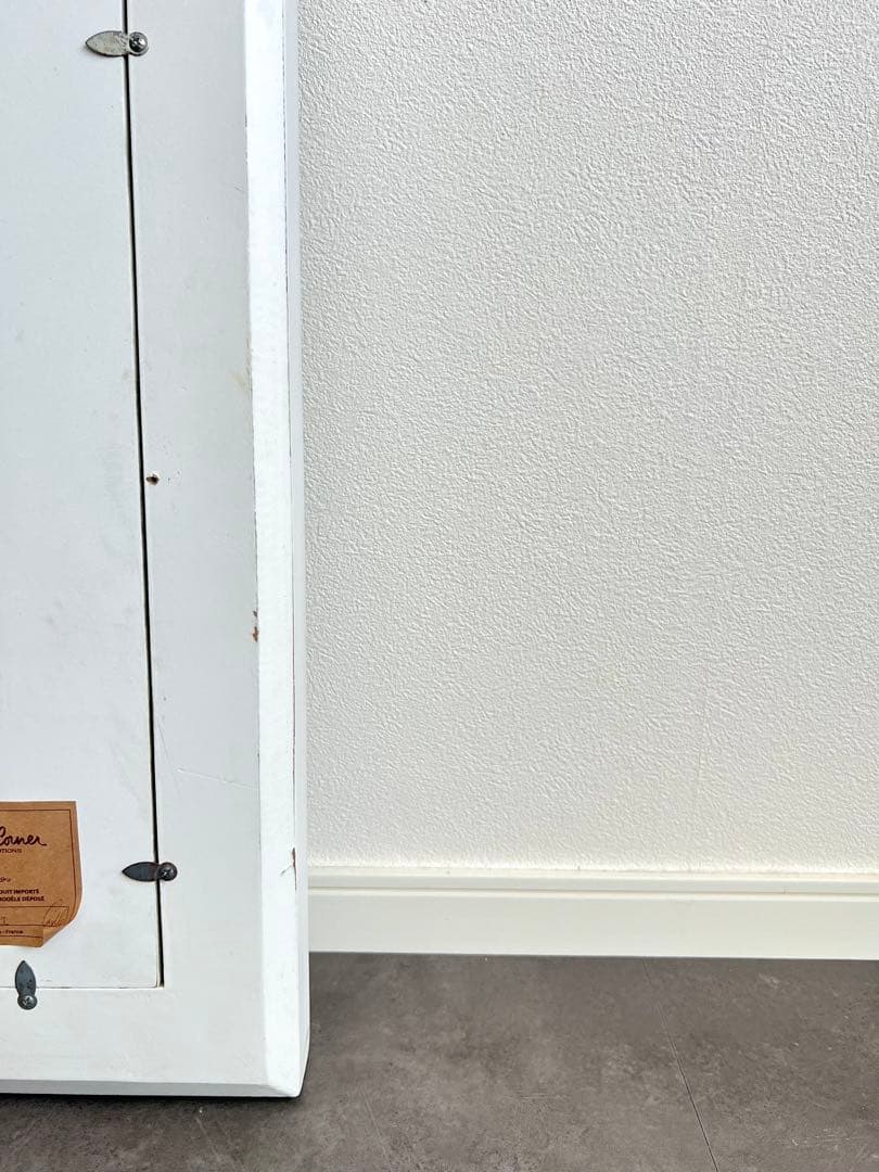 フランス輸入【新品未使用】kinoアンティークホワイト塗装ミラー インテリア