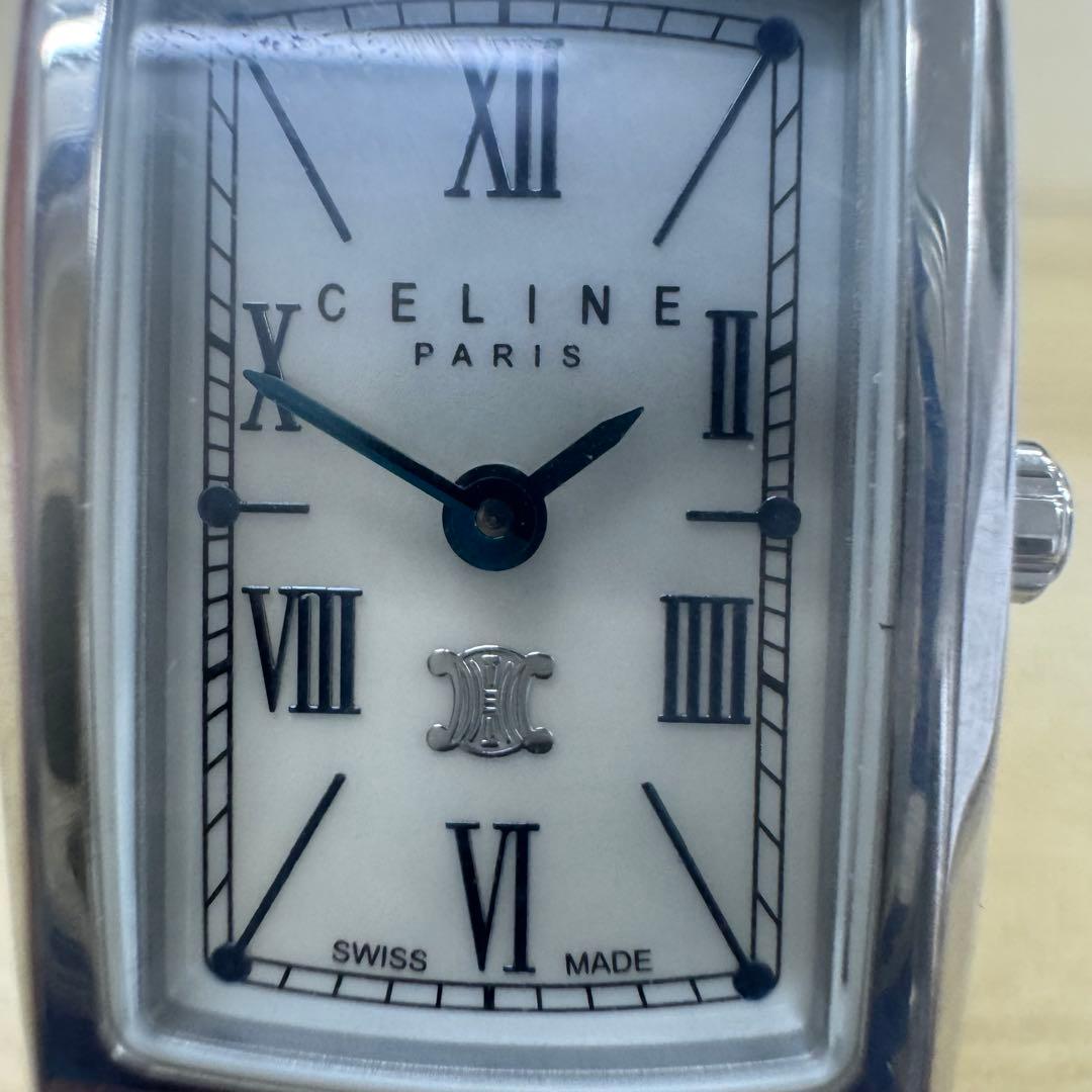 CELINE セリーヌ レクタンギュラー レディース シェル文字盤 腕時計