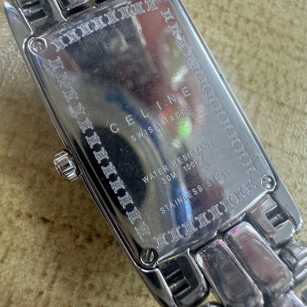 CELINE セリーヌ レクタンギュラー レディース シェル文字盤 腕時計