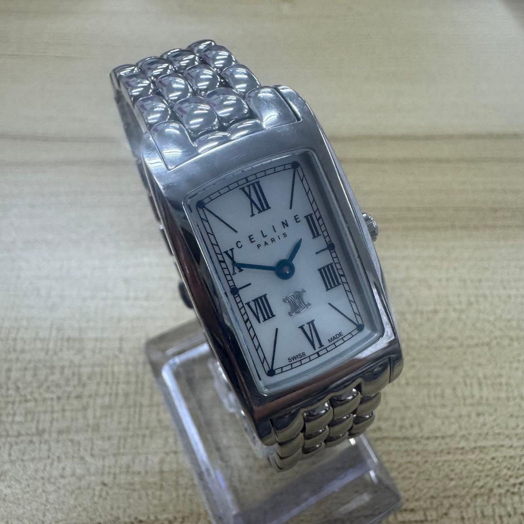 CELINE セリーヌ レクタンギュラー レディース シェル文字盤 腕時計