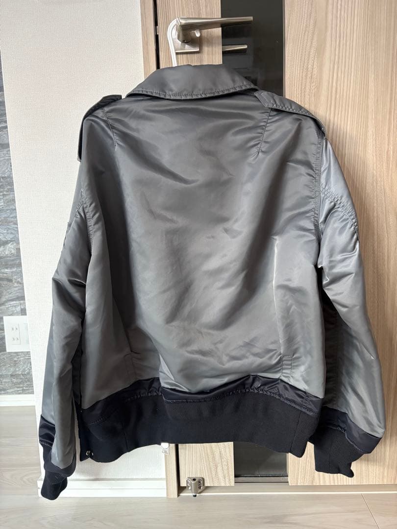 新品 sacai MA-1 グレー ナイロンジャケット サイズ1