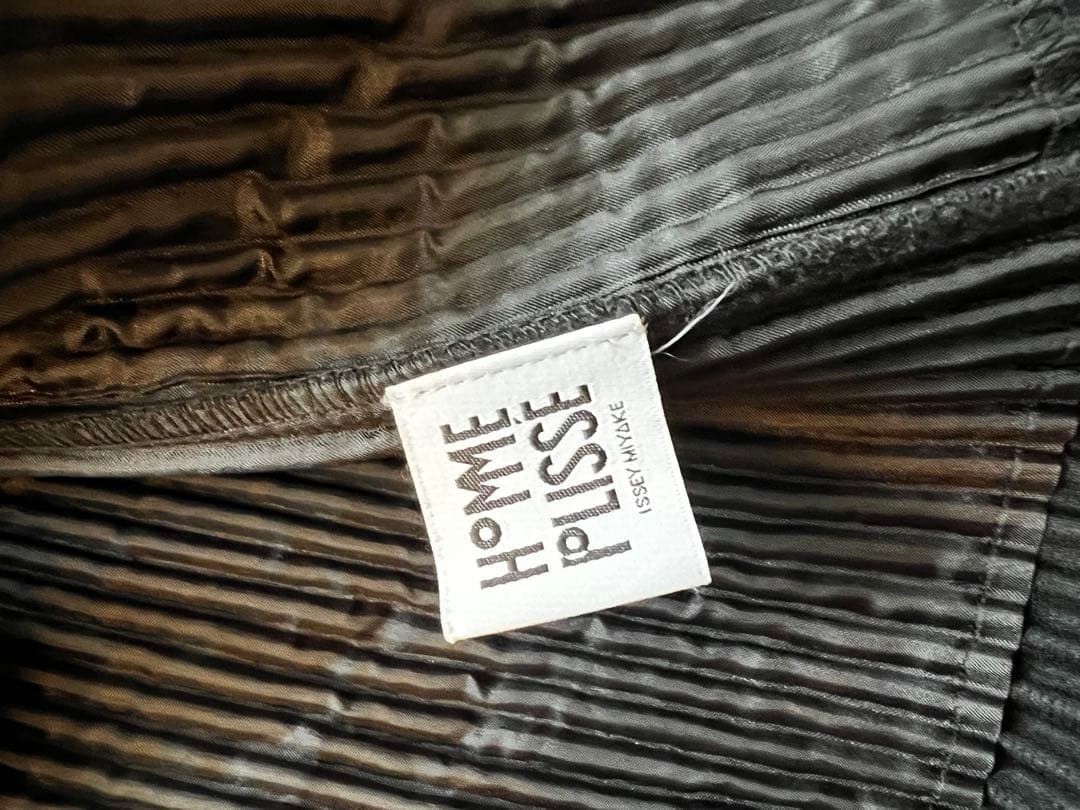 オムプリッセ　ブラック プリーツ ノーカラージャケット