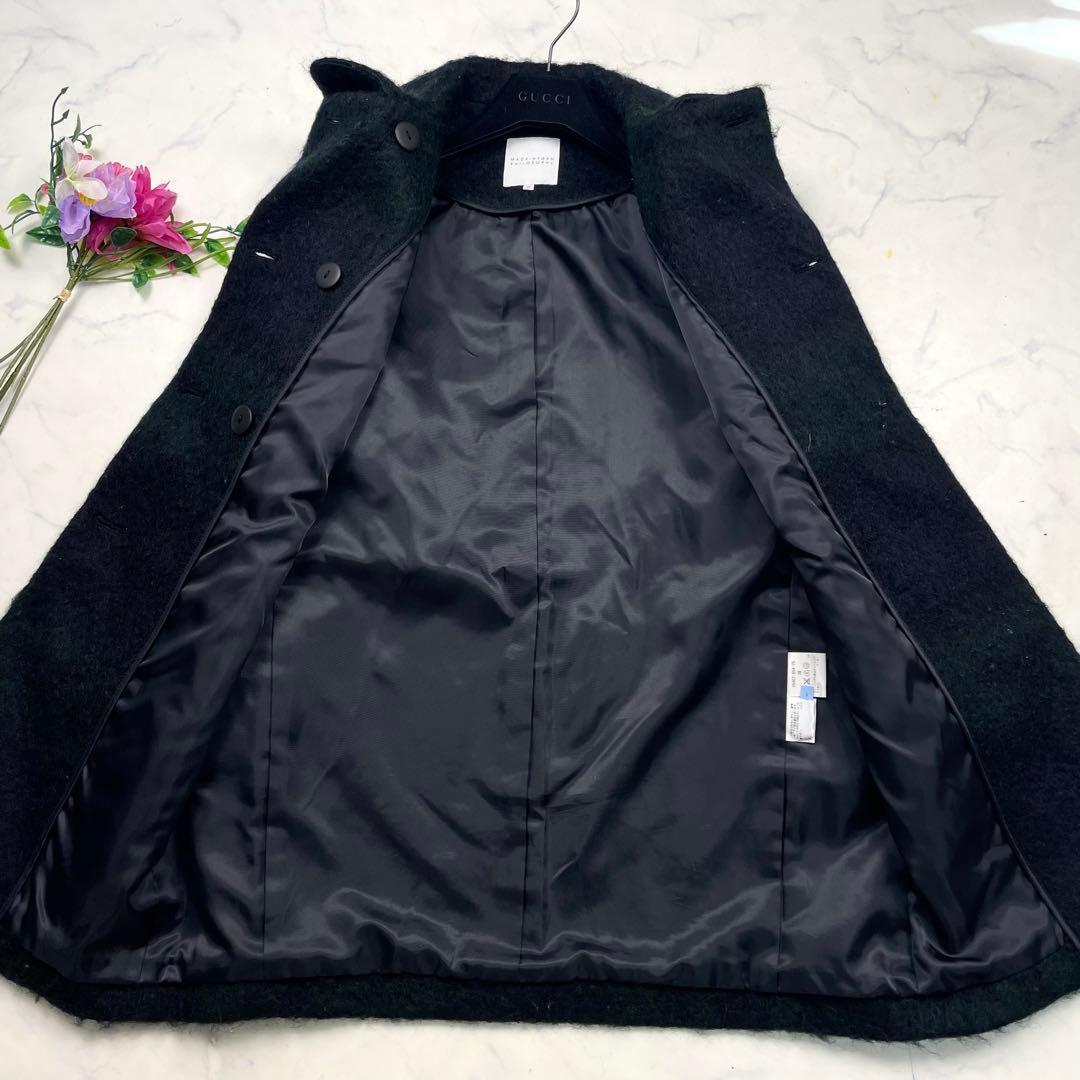 マッキントッシュ シャギーコート モヘヤ混 チェック 金ボタン