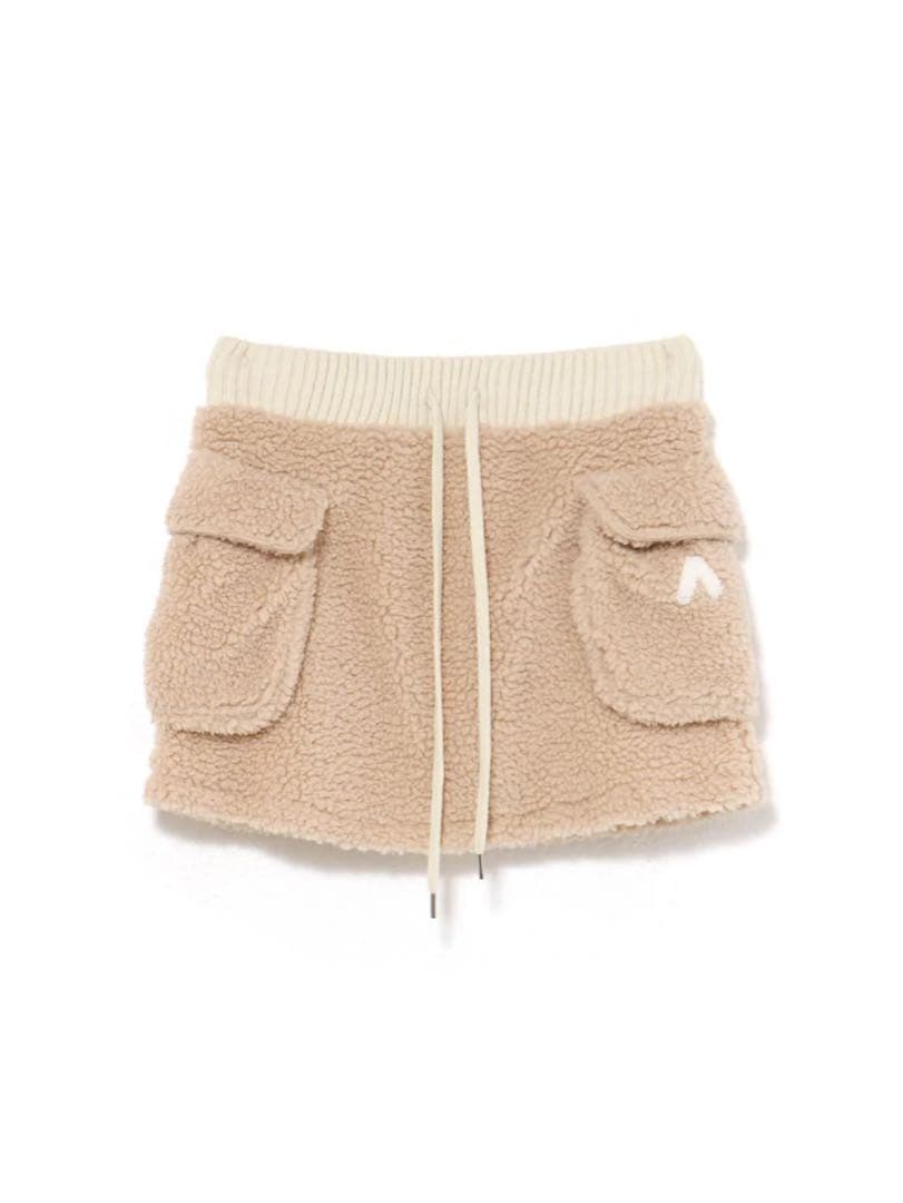 スカート ANDMARY Fluffy mini skirt beige