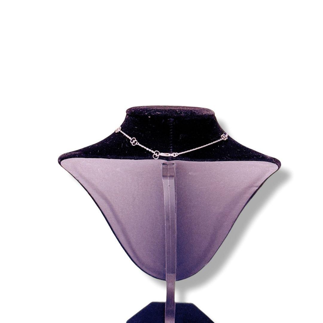 【超美品】グッチ インターロッキングG ハート ネックレス シルバー レッド