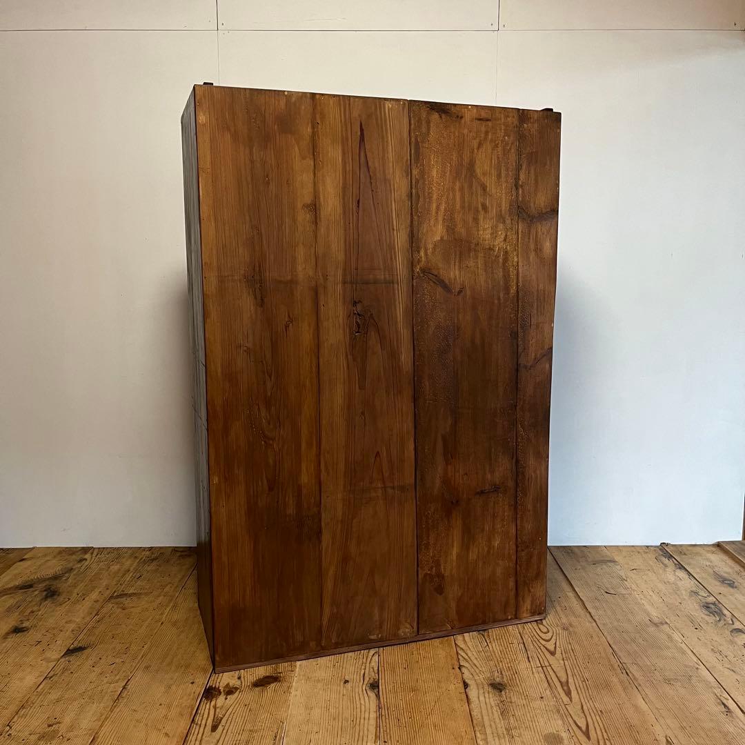 アンティーク ガラス戸棚 キャビネット 水屋箪笥 食器棚 本棚 y135