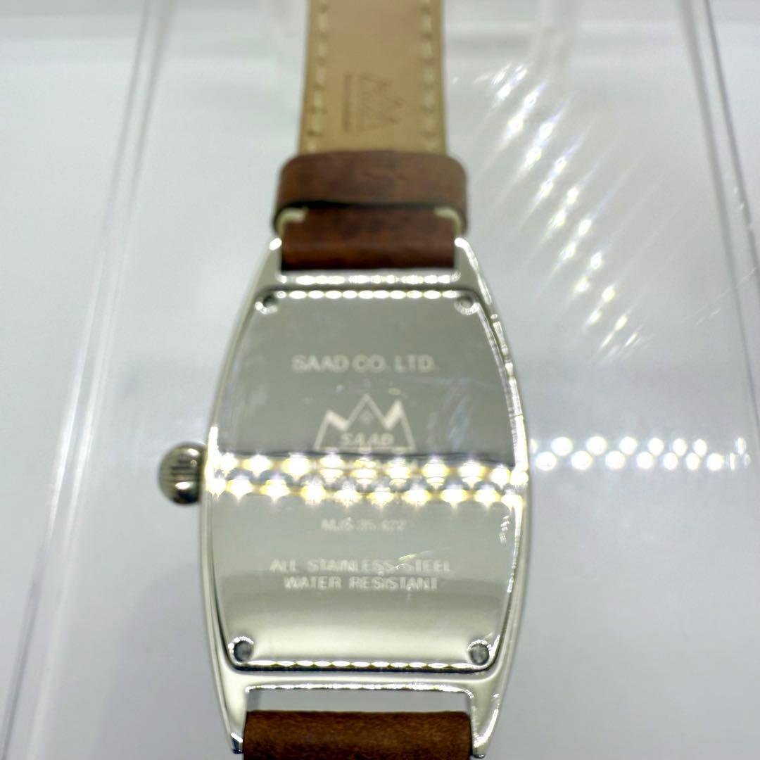 美品・新品電池】SAAD ブラック　オニキス　クォーツ腕時計　レザーベルト天然石