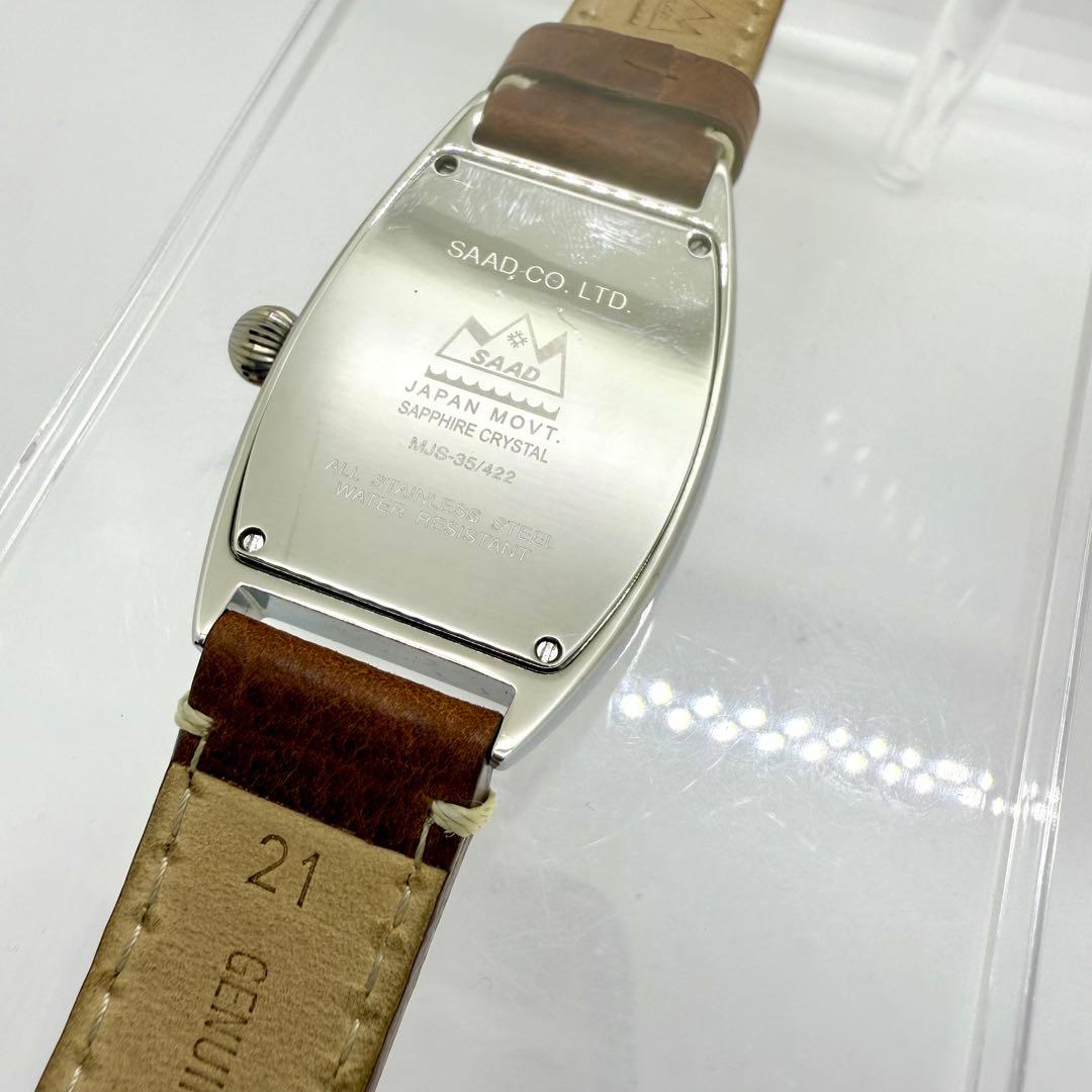 美品・新品電池】SAAD ブラック　オニキス　クォーツ腕時計　レザーベルト天然石