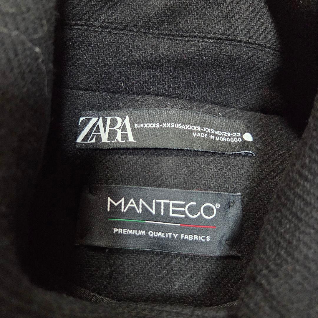 ZARA×MANTECO ウールブレンドオーバーサイズコート XXS ブラック