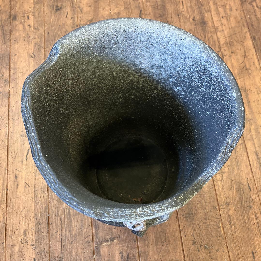 昭和レトロ 信楽焼 陶器製 木のりフクロウ 梟 装飾 傘立て アンブレラスタンド