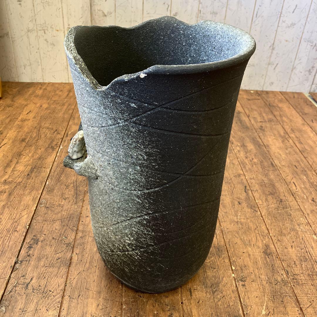 昭和レトロ 信楽焼 陶器製 木のりフクロウ 梟 装飾 傘立て アンブレラスタンド