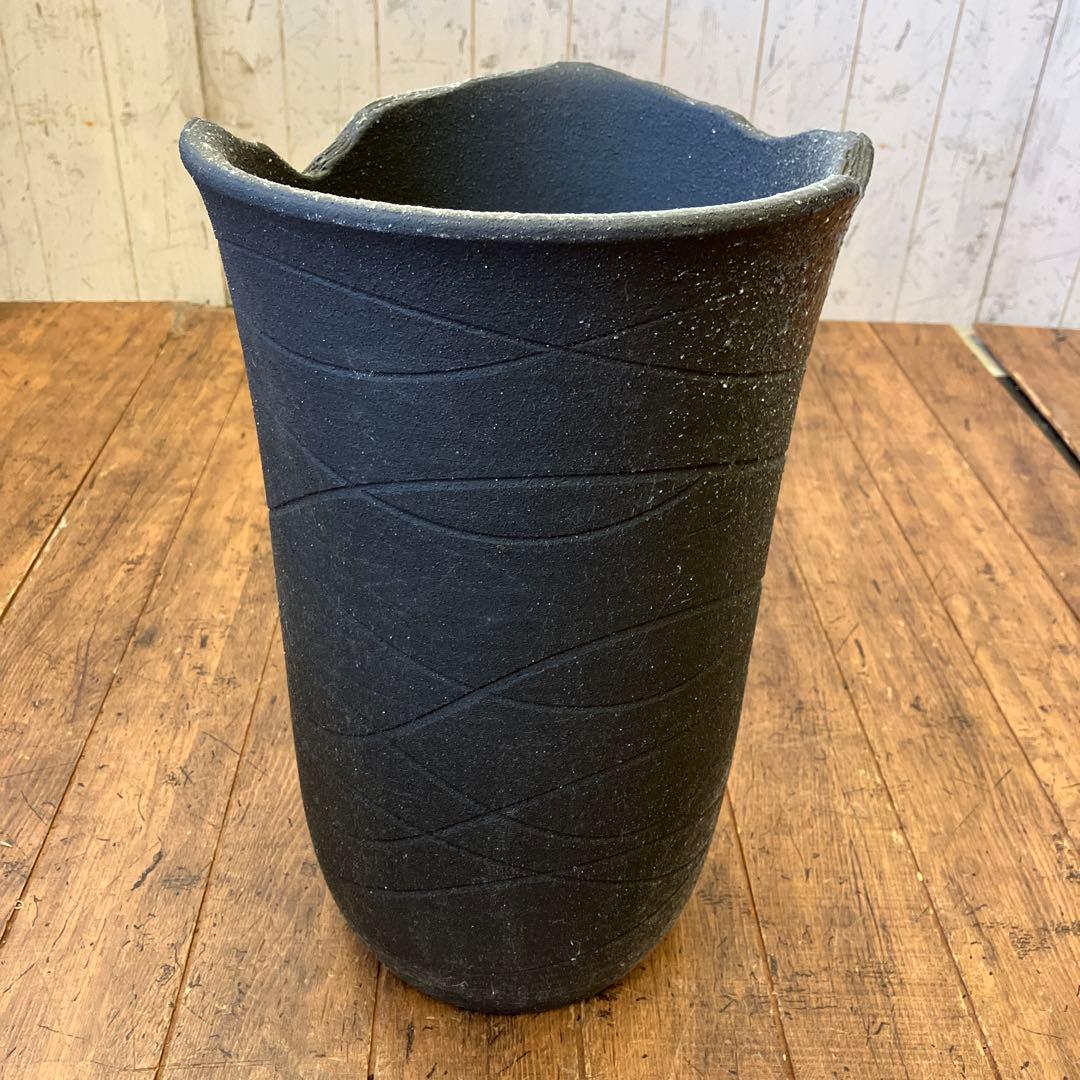 昭和レトロ 信楽焼 陶器製 木のりフクロウ 梟 装飾 傘立て アンブレラスタンド