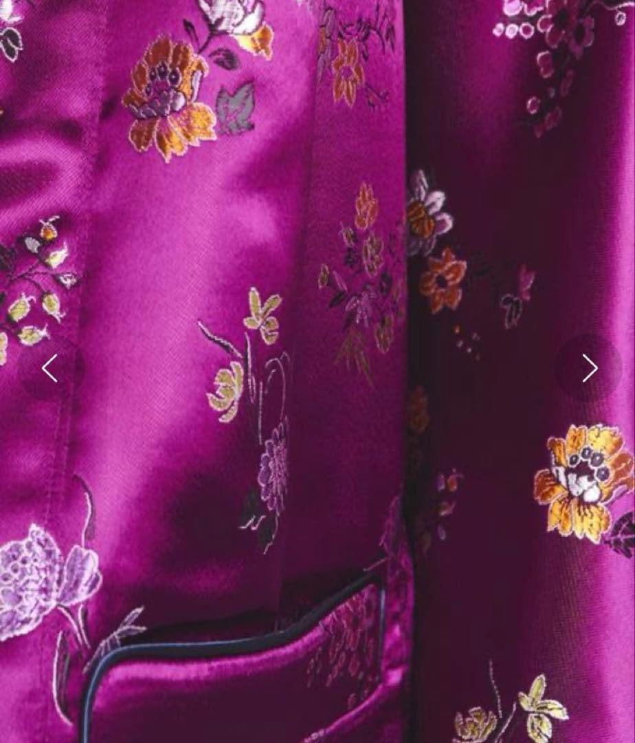 dahl'ia チャイナ風　ツイード　リバーシブルジャケット