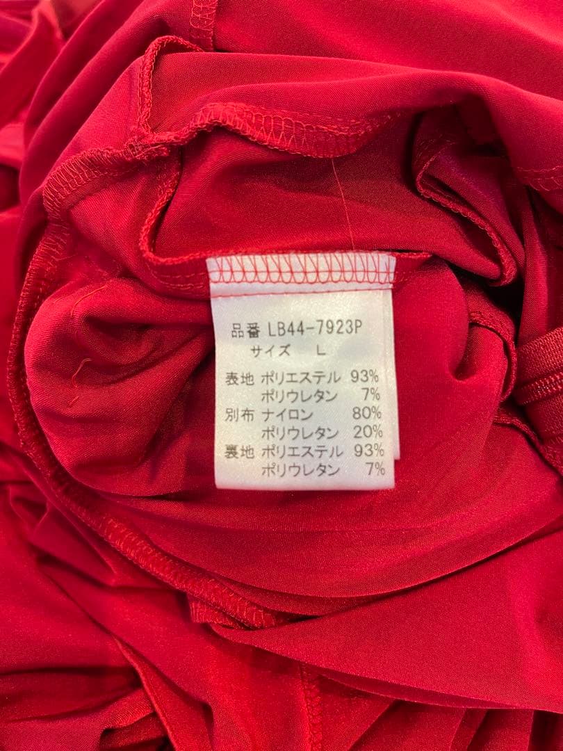 社交ダンス ドレス レッド 長袖 フレア インザムード