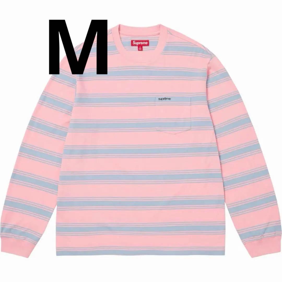 Supreme Stripe Pocket L/S Top ピンク 25AW