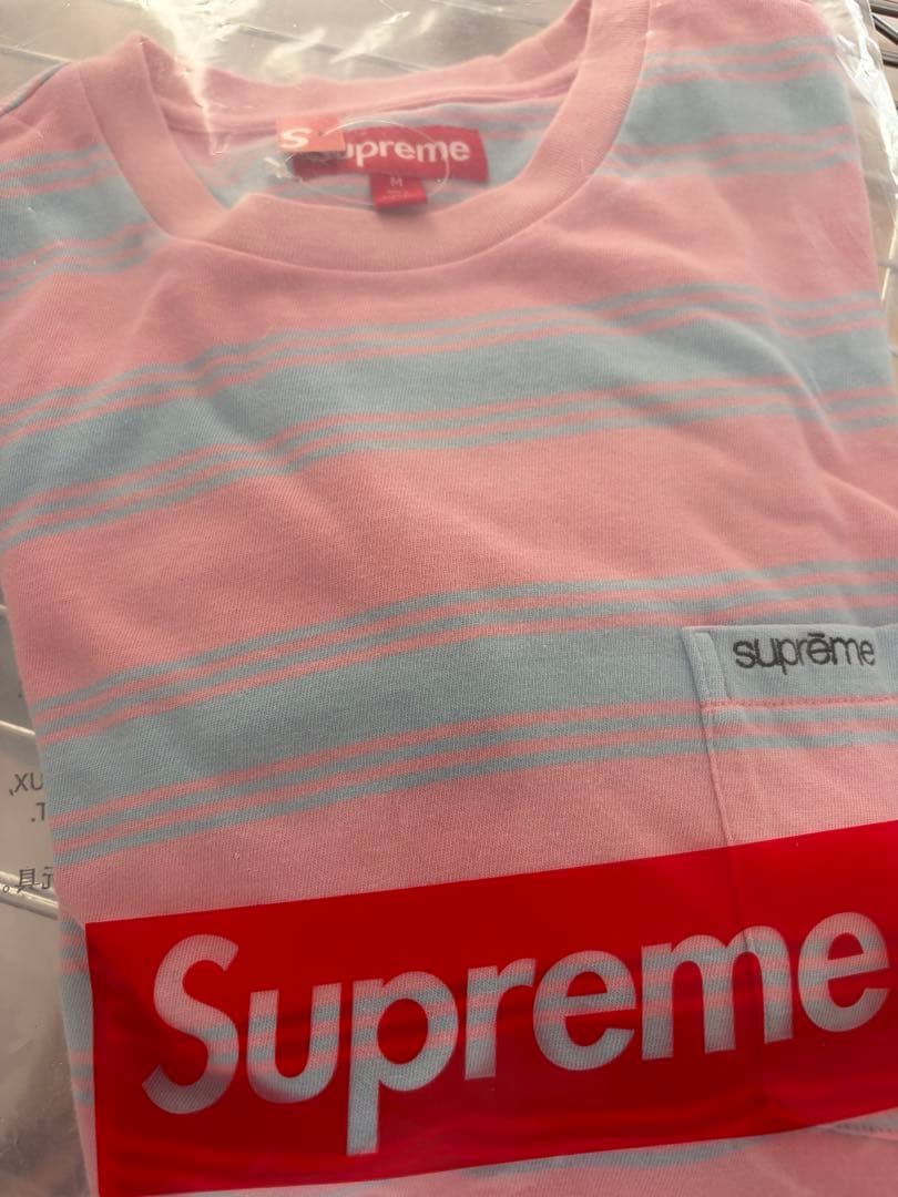 Supreme Stripe Pocket L/S Top ピンク 25AW