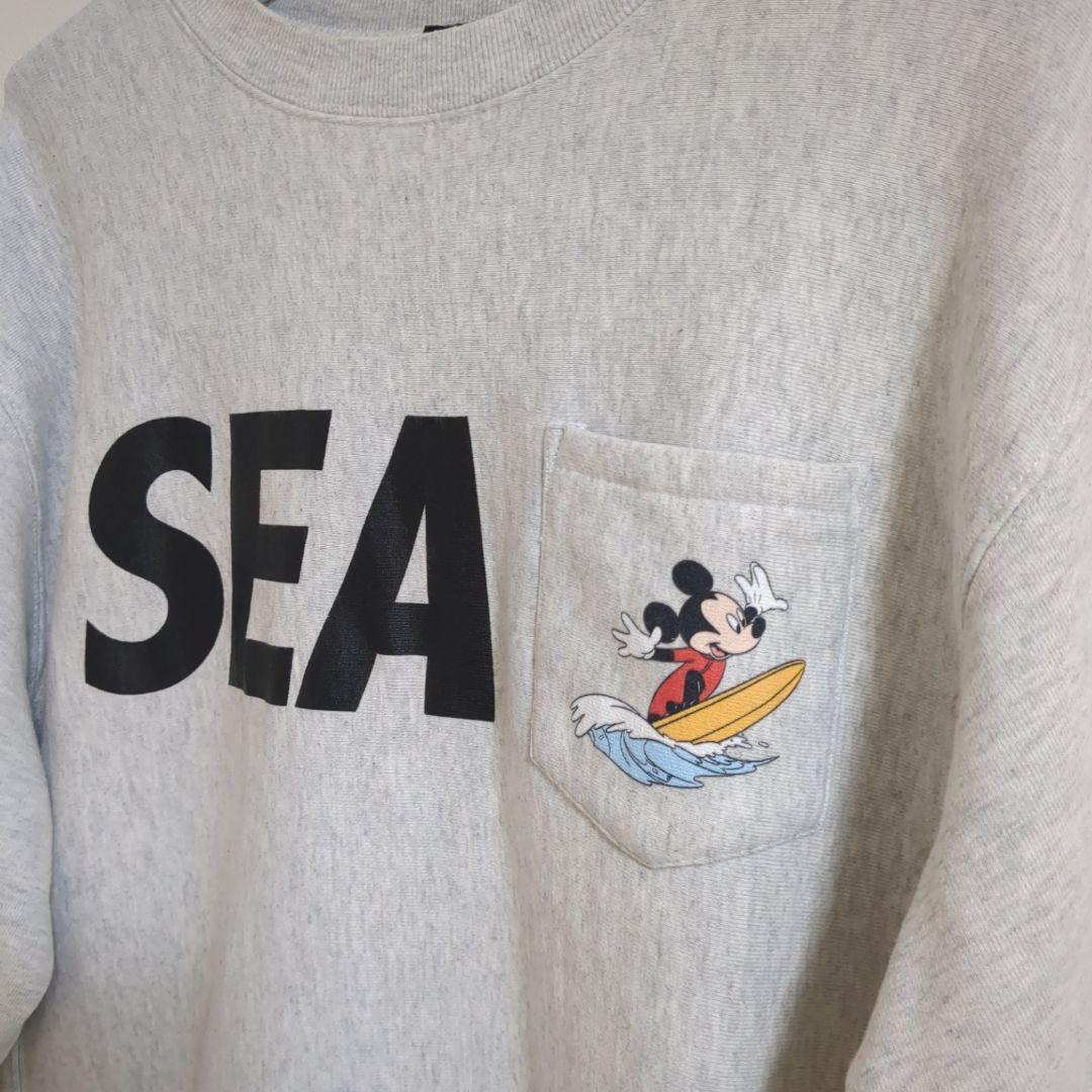 【美品】完売品 WIND AND SEA ディズニーコラボ　スウェット Ｌグレー