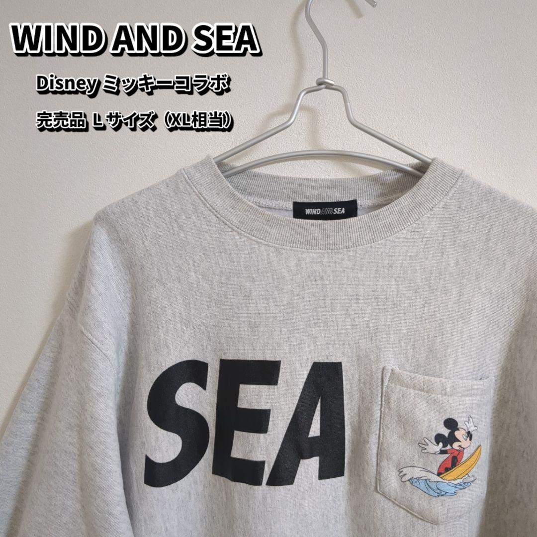 【美品】完売品 WIND AND SEA ディズニーコラボ　スウェット Ｌグレー