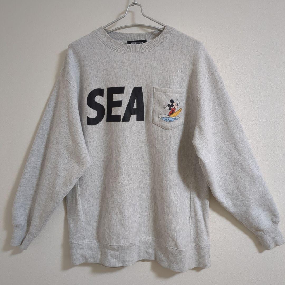 【美品】完売品 WIND AND SEA ディズニーコラボ　スウェット Ｌグレー