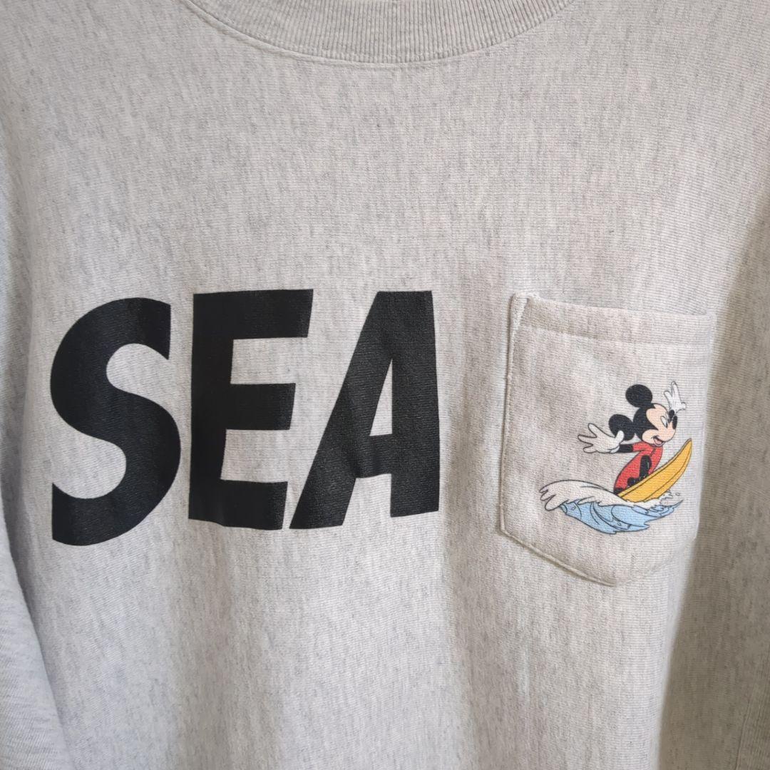 【美品】完売品 WIND AND SEA ディズニーコラボ　スウェット Ｌグレー