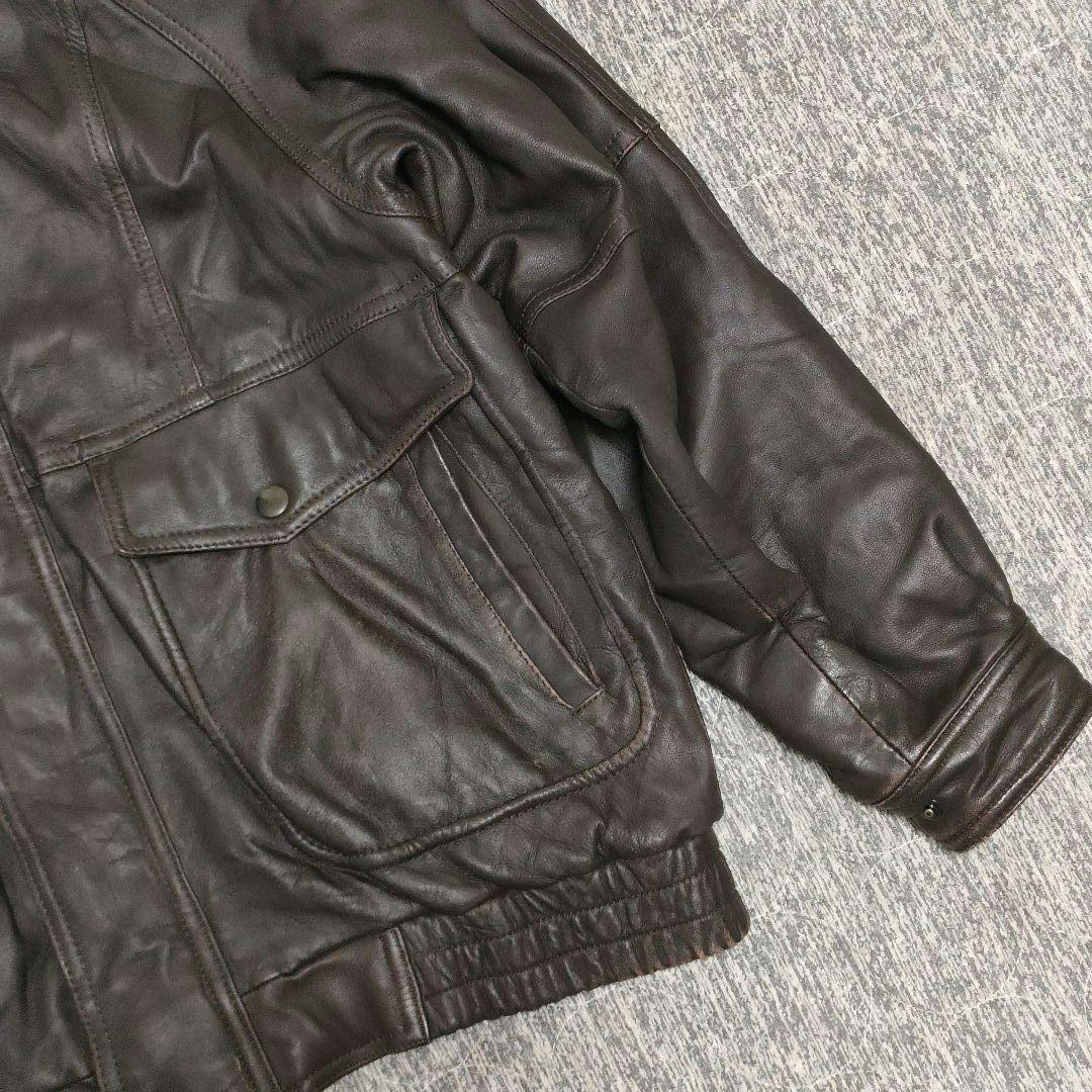90s Vintage フライトジャケット A-2 短丈 本革 レザー M 羊革