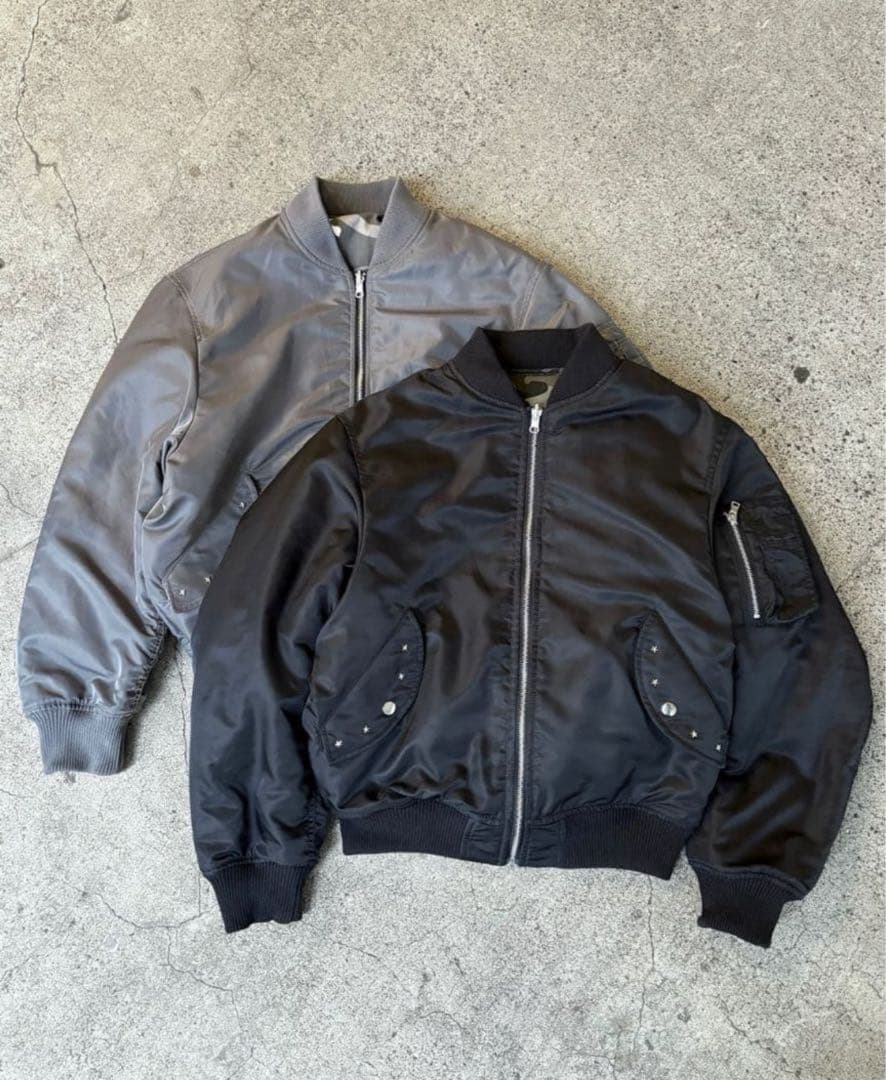 ジャケット・アウター BELVET camo reversible ma1 jacket M