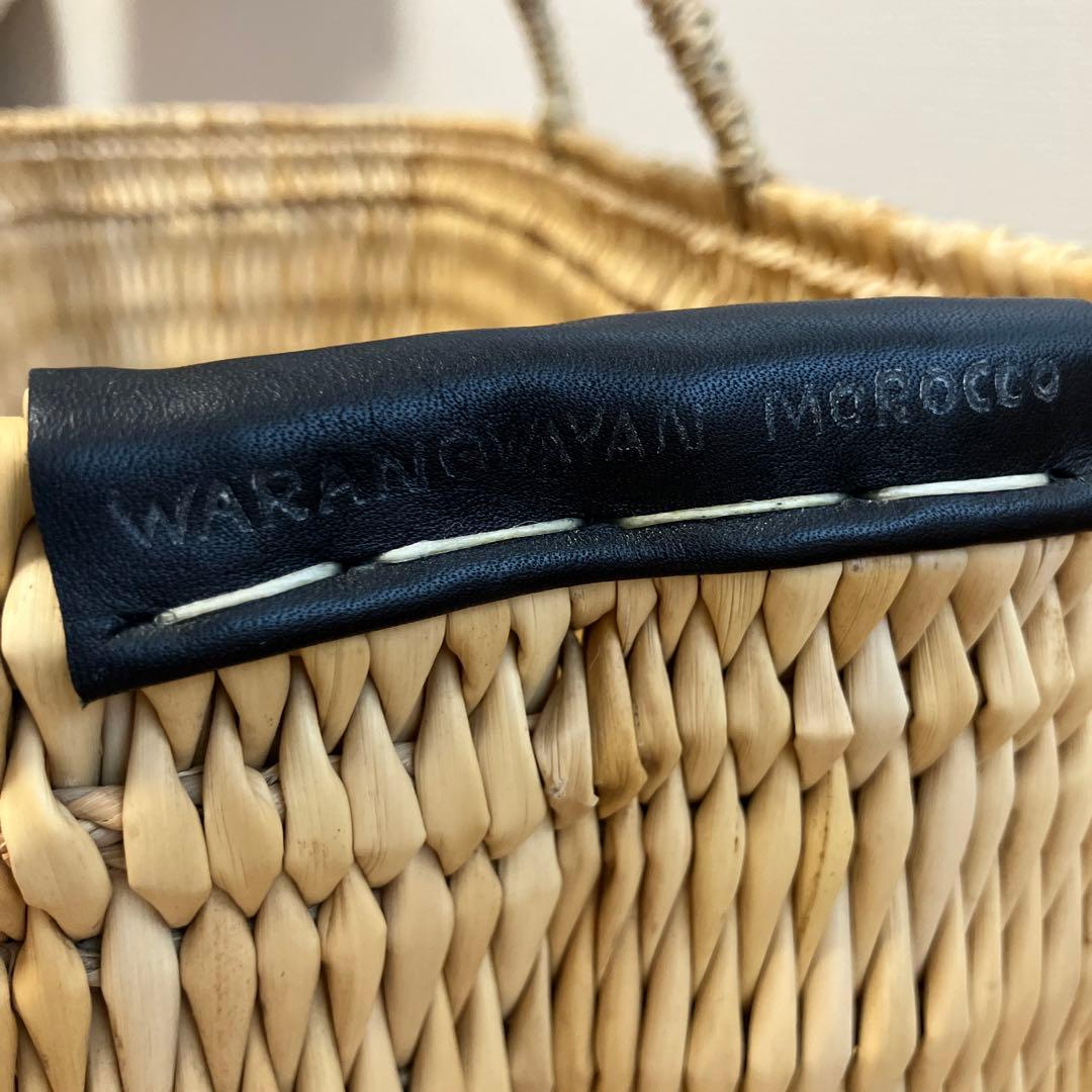 warang wayan ワランワヤン　ストローかごバッグ 浅型 L ブラック