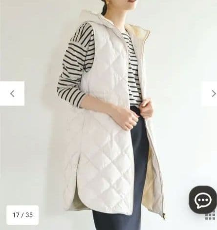 【TAION×UNFILO 】フード付きジレ　XL アイボリー