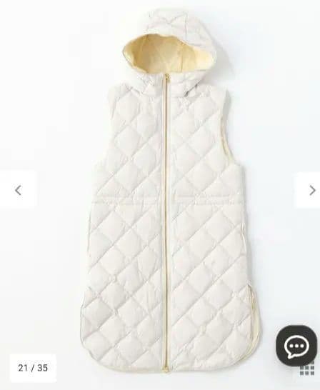 【TAION×UNFILO 】フード付きジレ　XL アイボリー