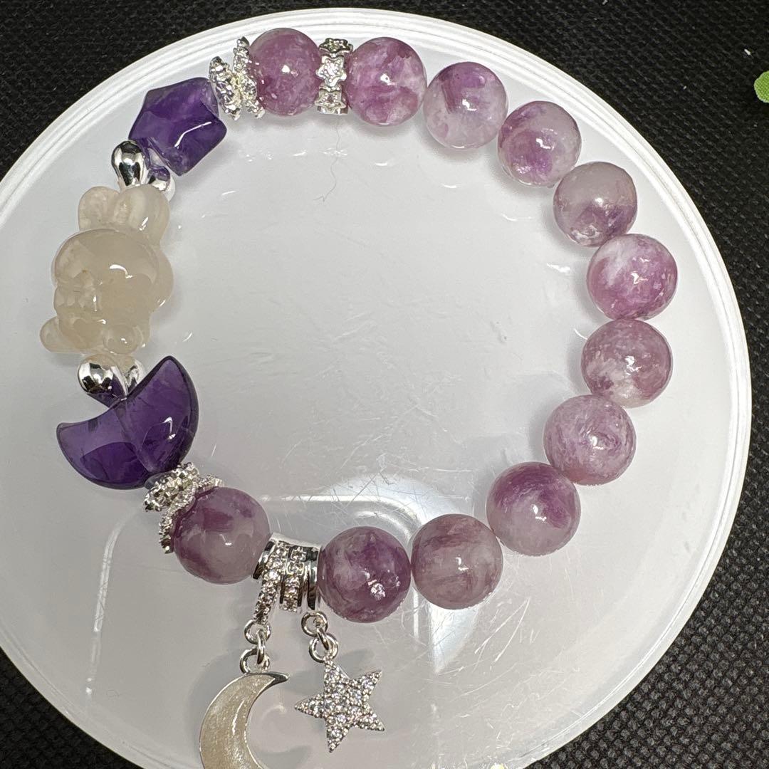 ＊みーにゃん様お取置き12/10　桜瑪瑙うさぎとアメジスト月と星