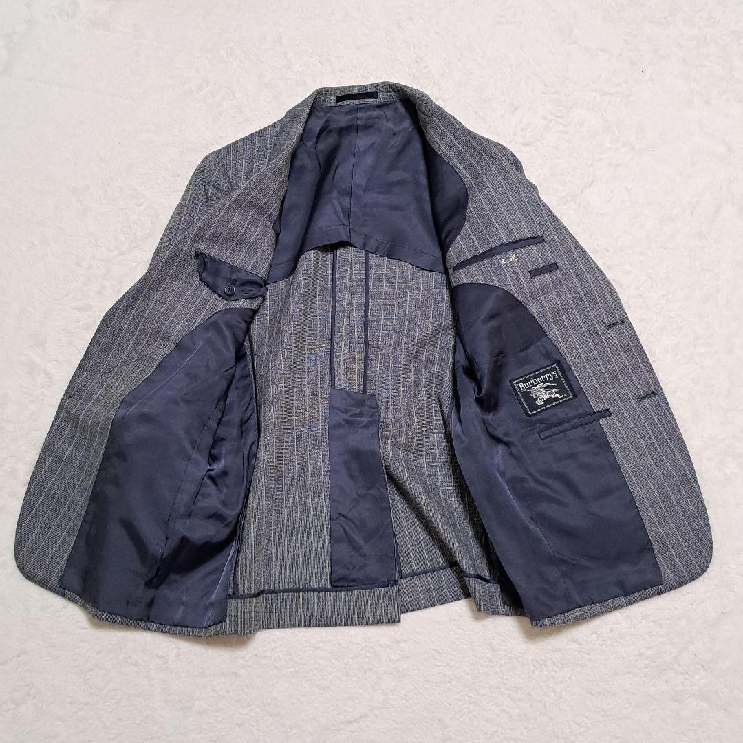 バーバリー セットアップ 3ピース ストライプ グレー ウール 2B 背抜き L