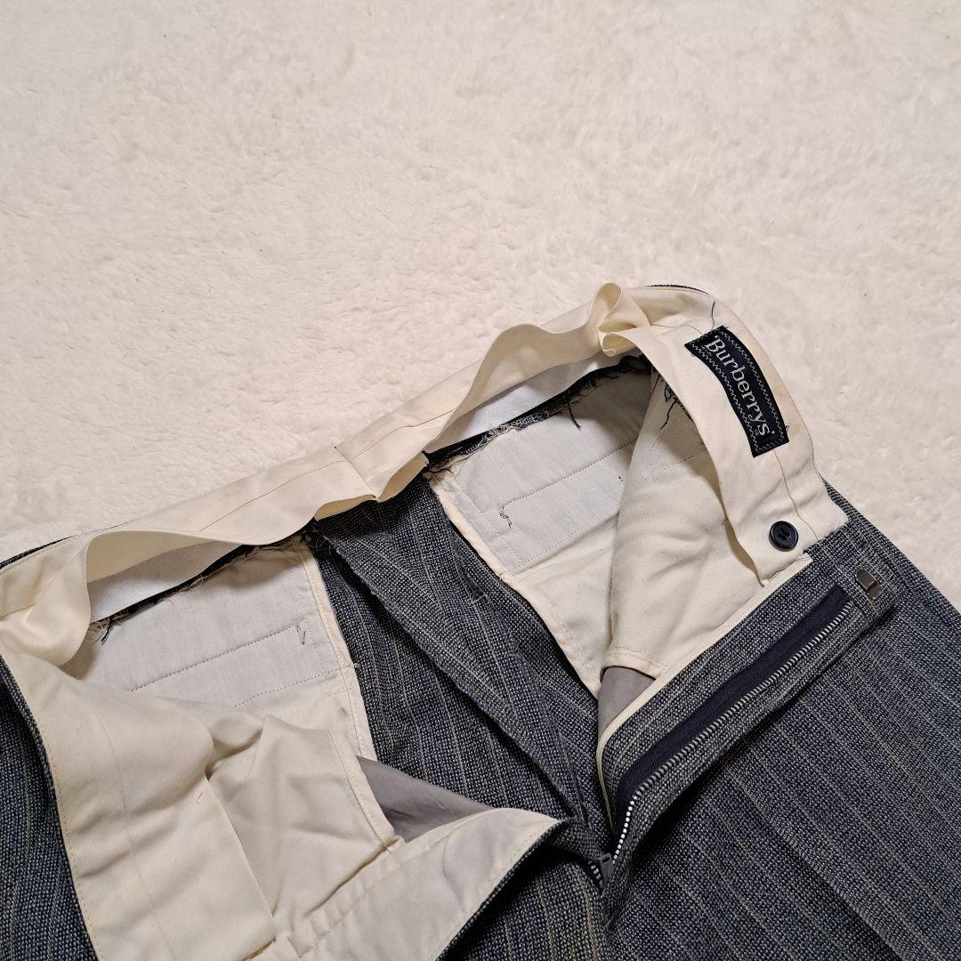 バーバリー セットアップ 3ピース ストライプ グレー ウール 2B 背抜き L